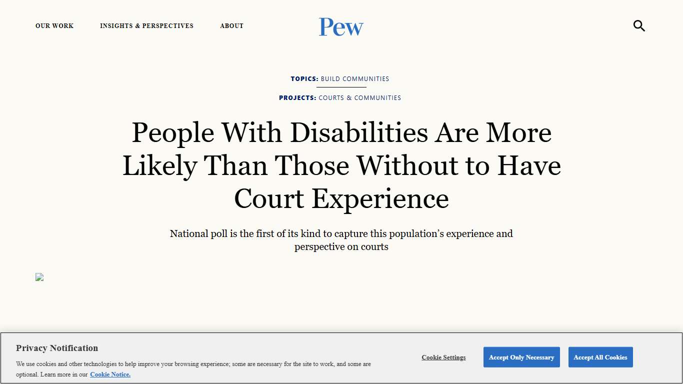 People With Disabilities Are More Likely Than Those Without to Have Court Experience | The Pew Charitable Trusts