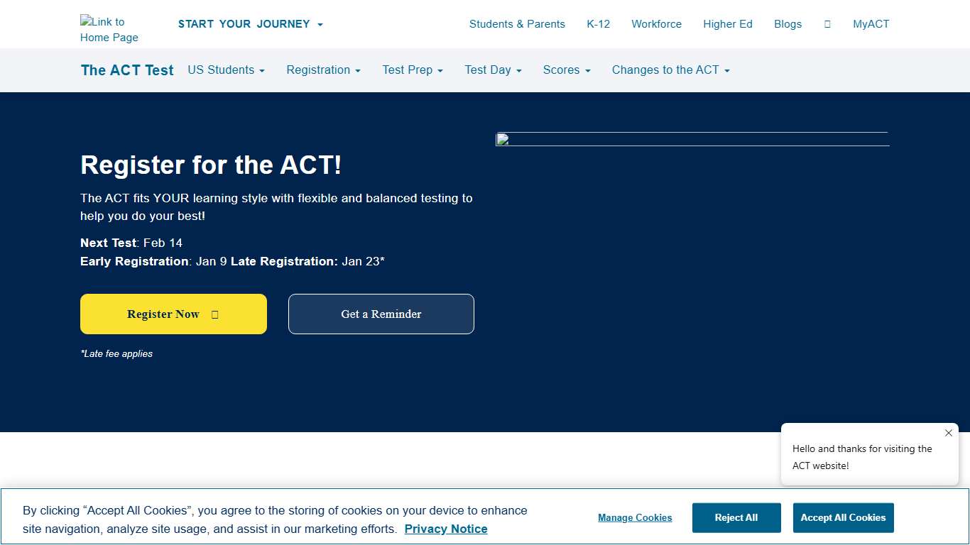 ACT Registration & ACT Testing Dates | The ACT Test
